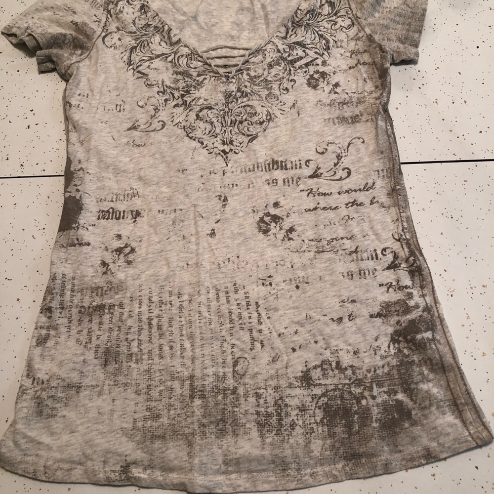 Miss Me Embellished V Neck T-shirt